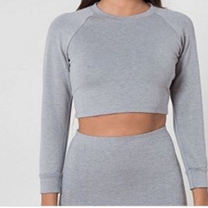 American Apparel NWOT Gray Ponte Knit Cropped Top